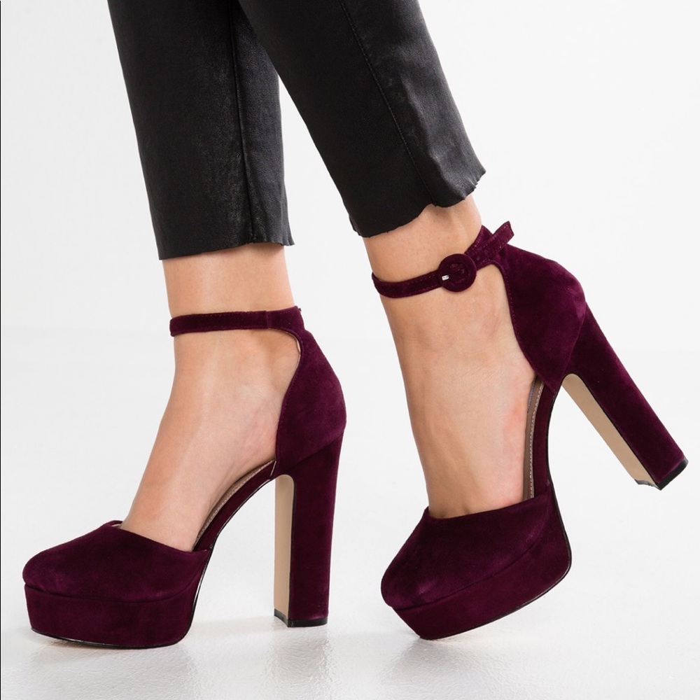 Steve Madden Cordial Burgundy Suede Heels 6.5